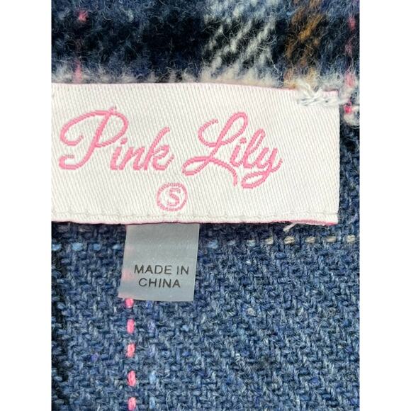 FLANNEL BLANKET JACKET Blue Plaid (Womens: Small) - Picture 9 of 11